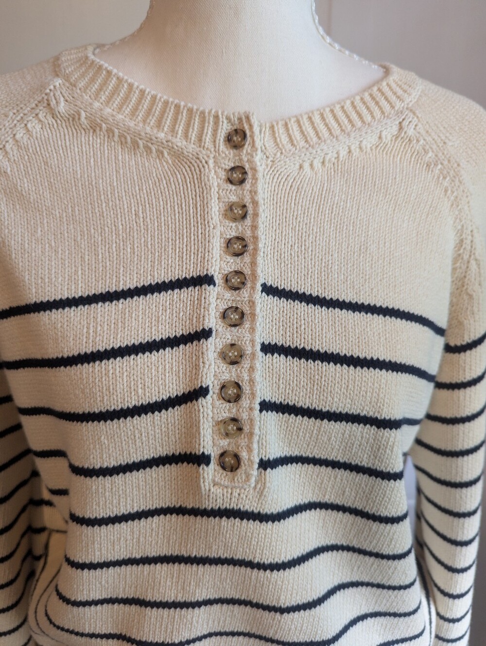 Sezane Ecru and Navy Leontine Jumper - Picture 7 of 7